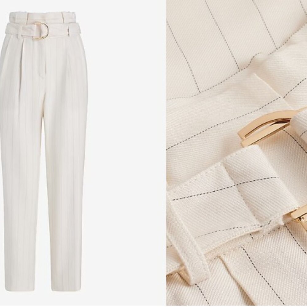 Stylist Super High Waisted Belted Paperbag Ankle Pant